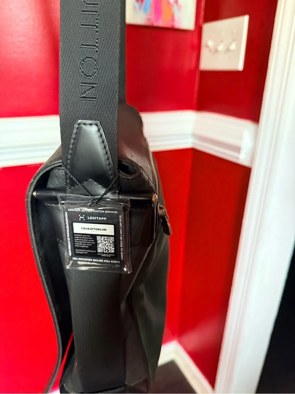 Louis Vuitton Black Leather Messenger Bag